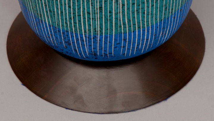 Italian Glazed Pottery Lamp