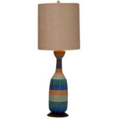 Italian Glazed Pottery Lamp