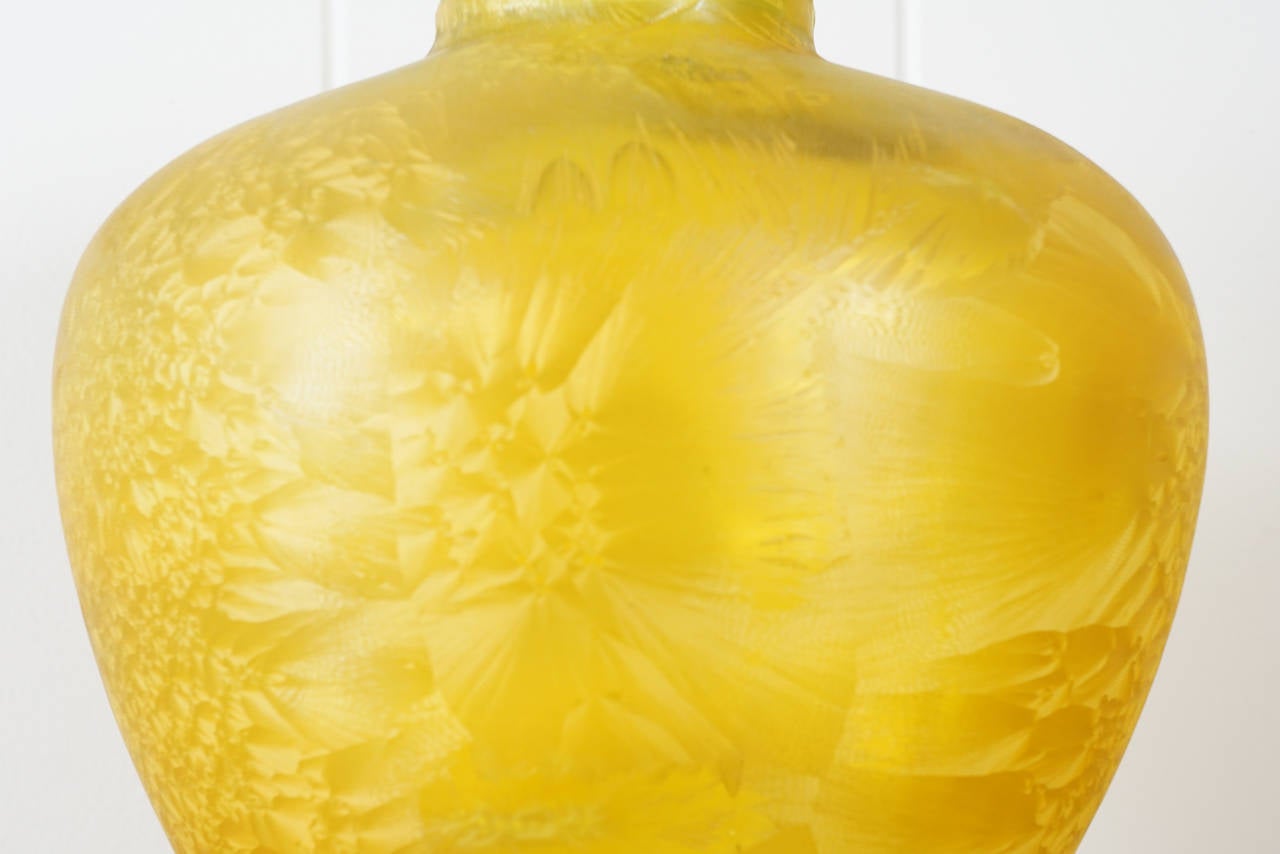 A vibrant yellow Art Glass Vase