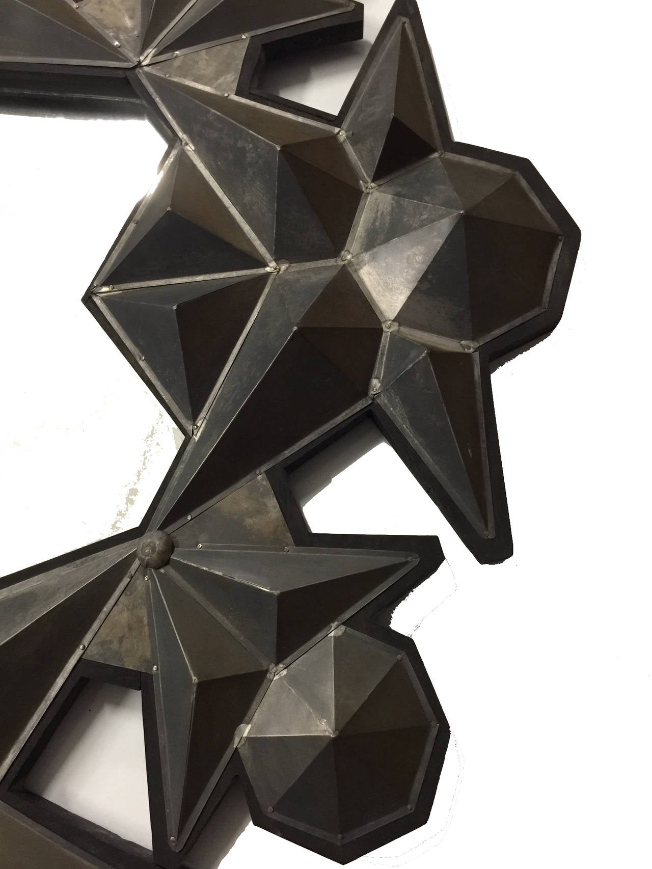 Mid-Century Modern Three-Dimensional Star Cluster Mirror, 1980s For Sale
