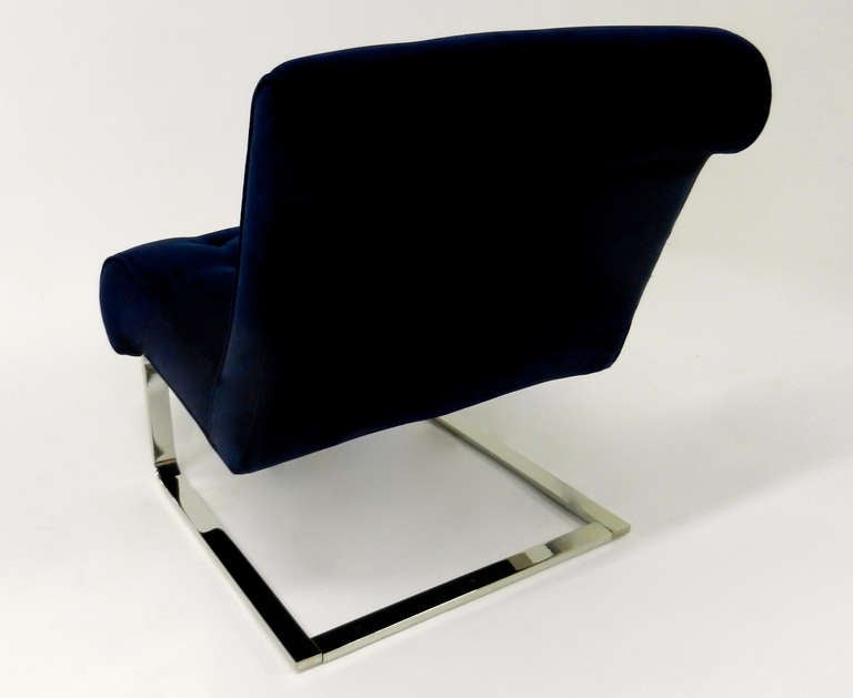 Mid-Century Modern Pair of Chic Slipper Chairs