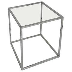 Cube Chrome End Table