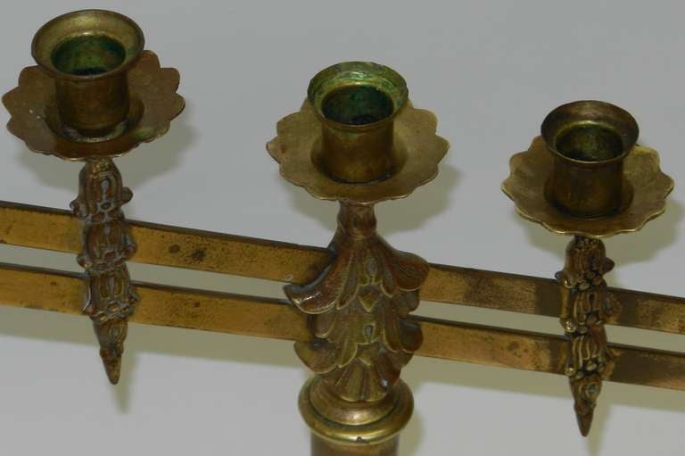 American Antique Brass Church Candleholders For Sale