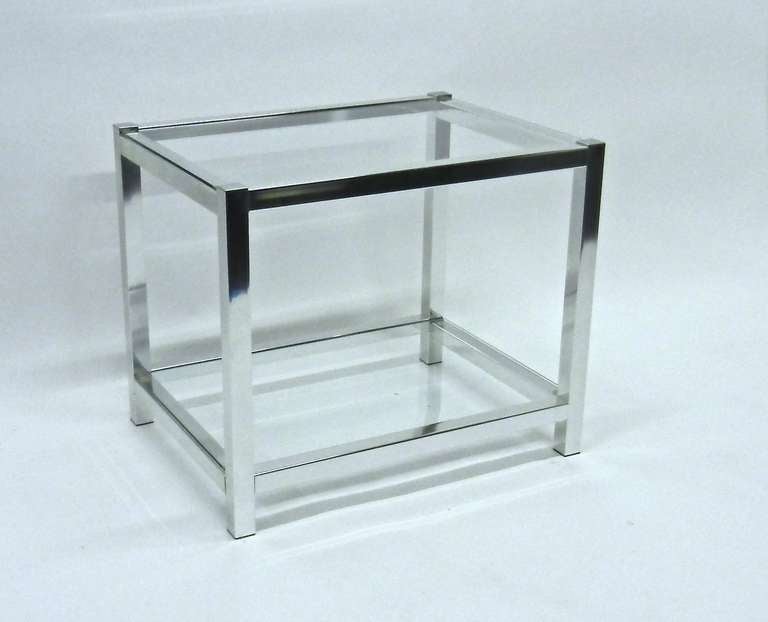 Chrome and Glass End Tables
