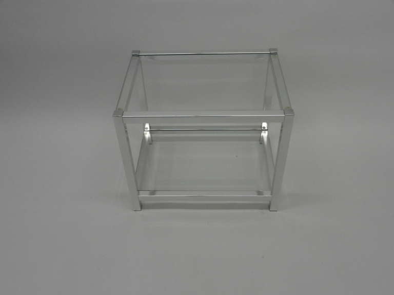 20th Century Chrome and Glass End Tables For Sale