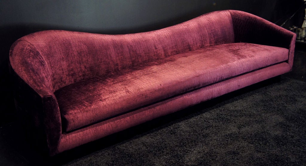 Mid-20th Century Extraordinary Aubergine Sofa