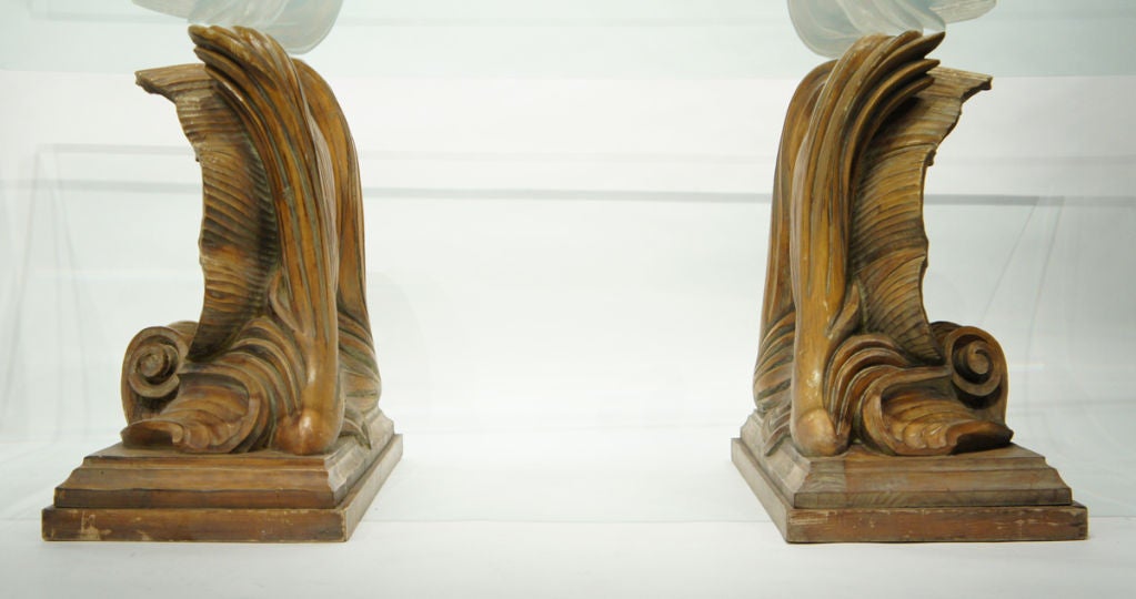 American Beaux Arts Carved Wooden Shells For Sale