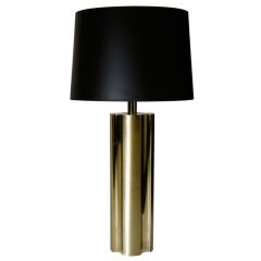 Brass Column Table Lamp by Laurel