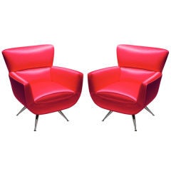Pair of Italian Swivel Chairs in Manner of Ico Parisi