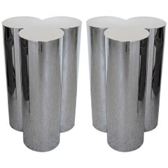 Pair of Stainless Steel Pedestals by Mastercraft