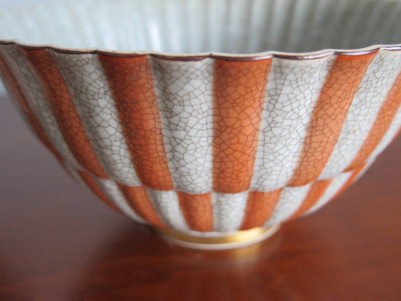 Art Deco Pair of Royal Copenhagen Crackle Bowls