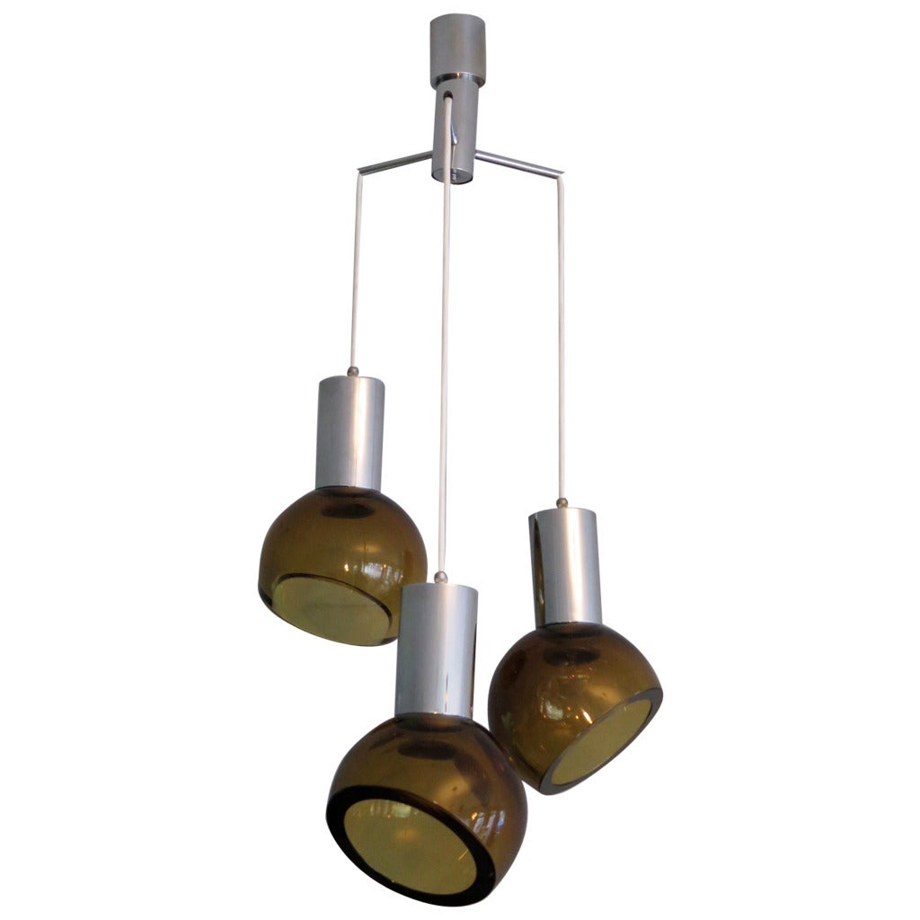 Seguso Chandelier Amber Colored Glass
