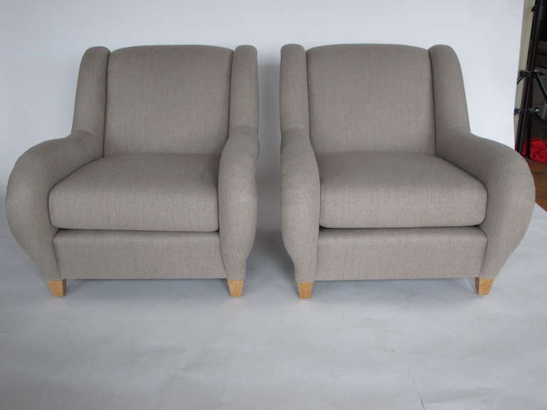 American A Pair Of James Mont Lounge Chairs