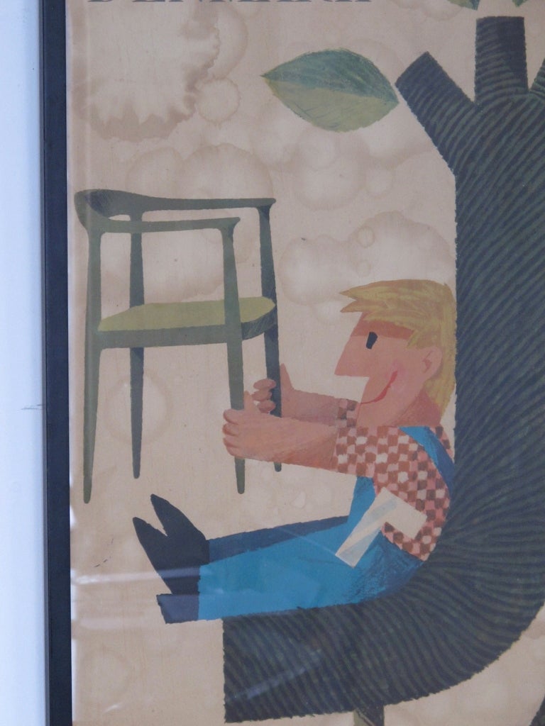 Denmark Wegner Furniture Poster by Antoni In Fair Condition In St.Petersburg, FL