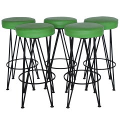 A Set of Classic Wrought Iron Barstools