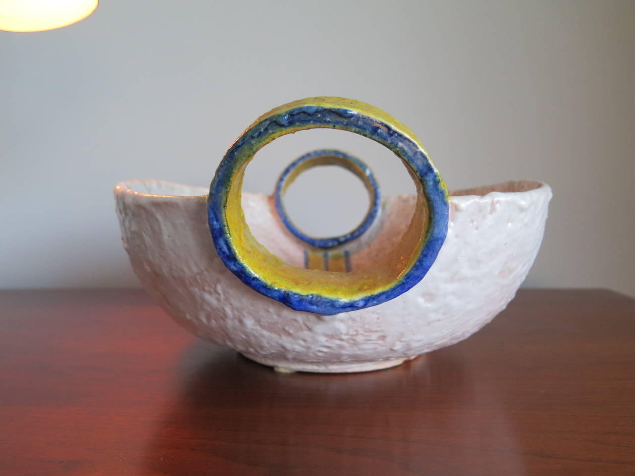 Fired Unusual Ceramic Vessel by Raymor, Italy For Sale