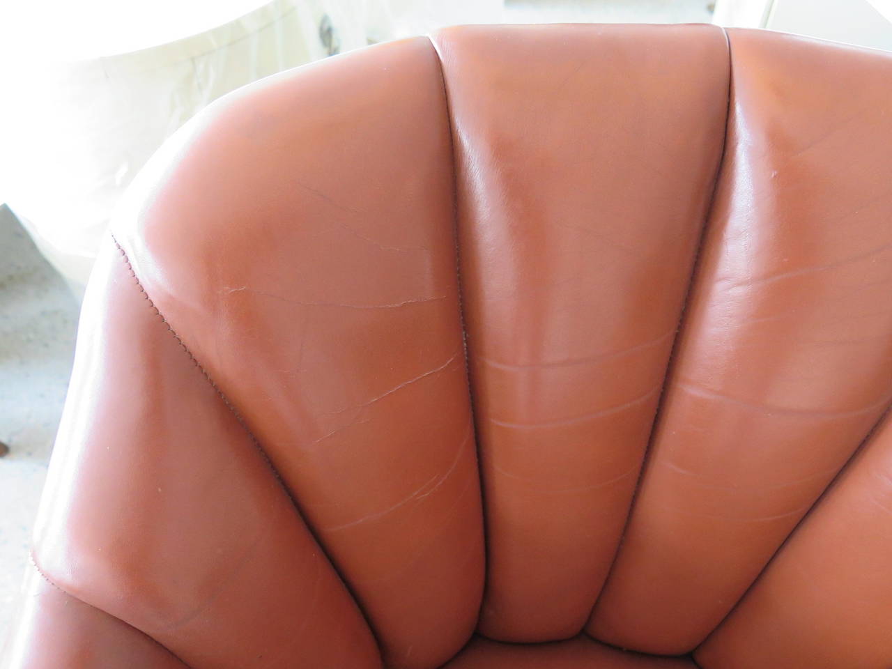 Modern Ward Bennett for Brickell Desk Chair in Original Leather
