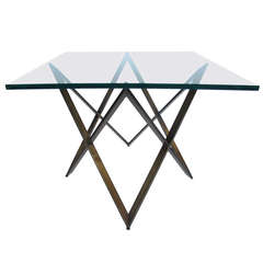 Unusual Dining Table with Bronze Finish