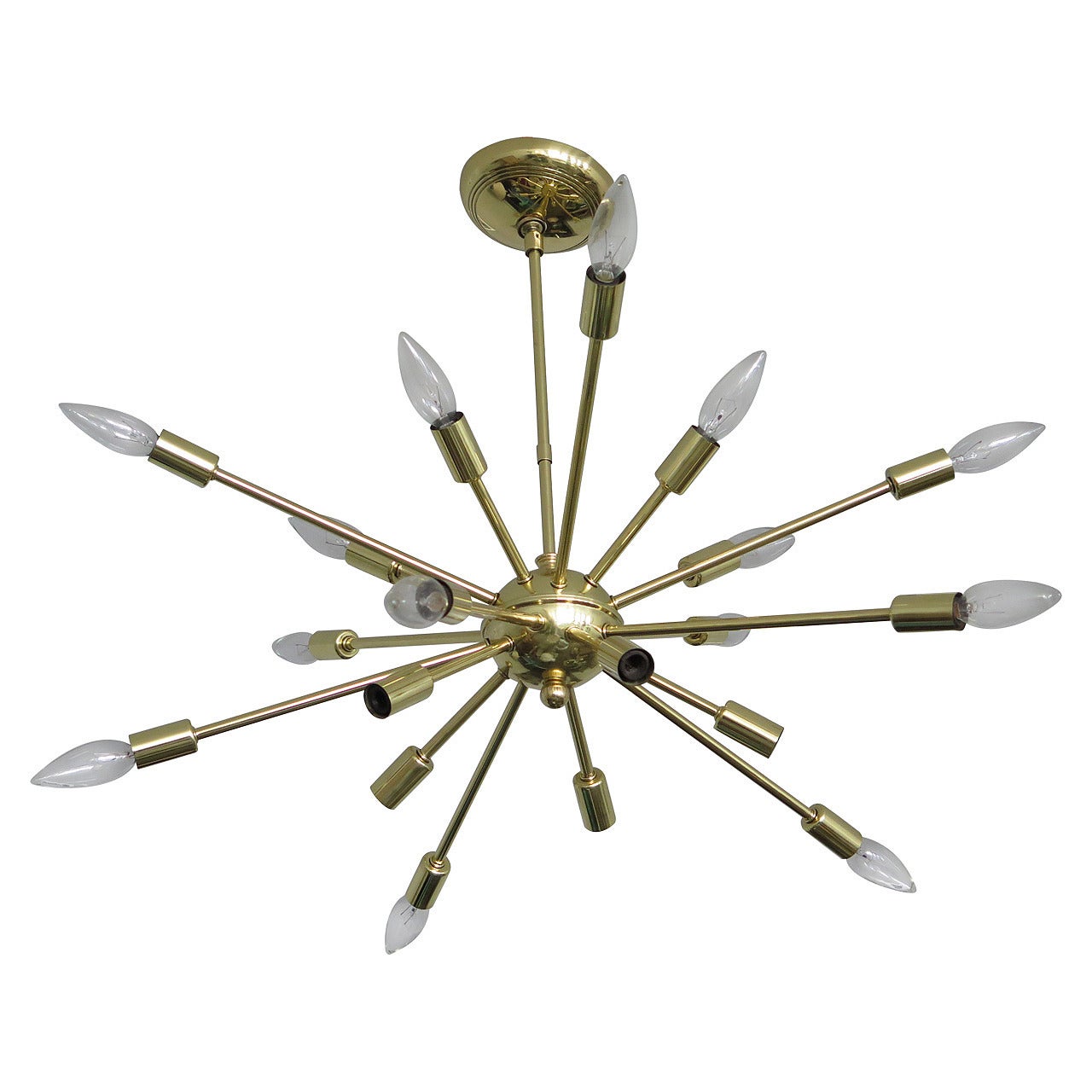 Lightolier Brass Sputnik Chandelier