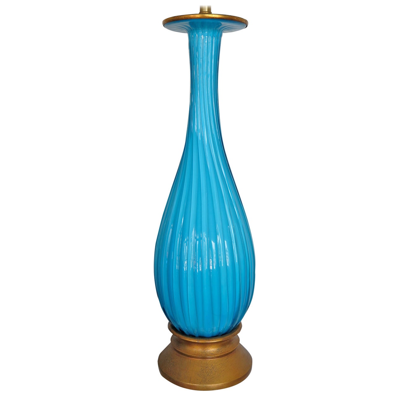 Classic Marbro Turquoise Venetian Lamp For Sale