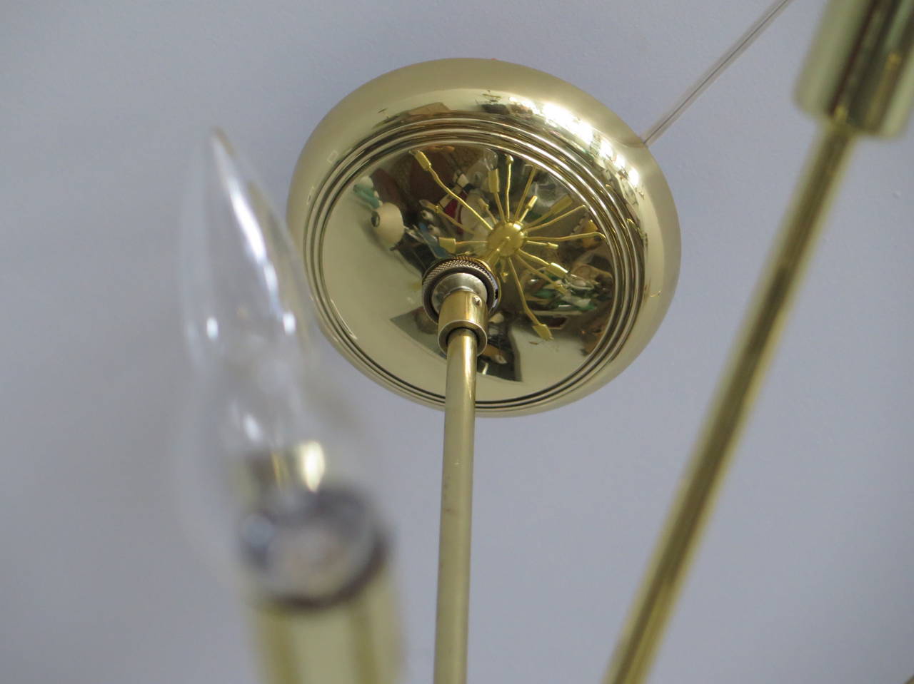 Mid-Century Modern Lightolier Brass Sputnik Chandelier