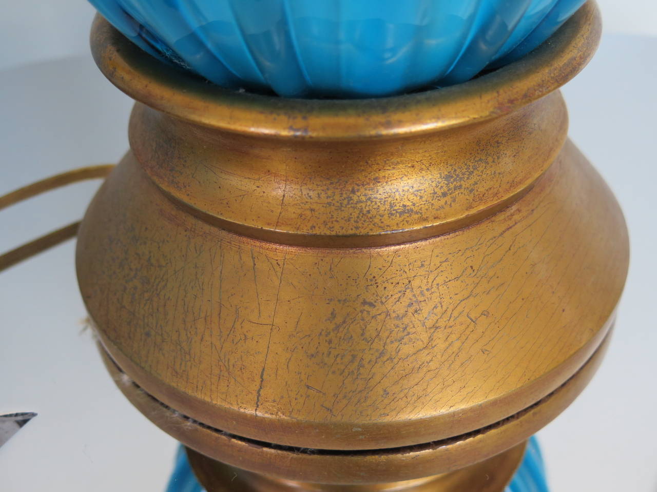 Classic Marbro Turquoise Venetian Lamp For Sale 1