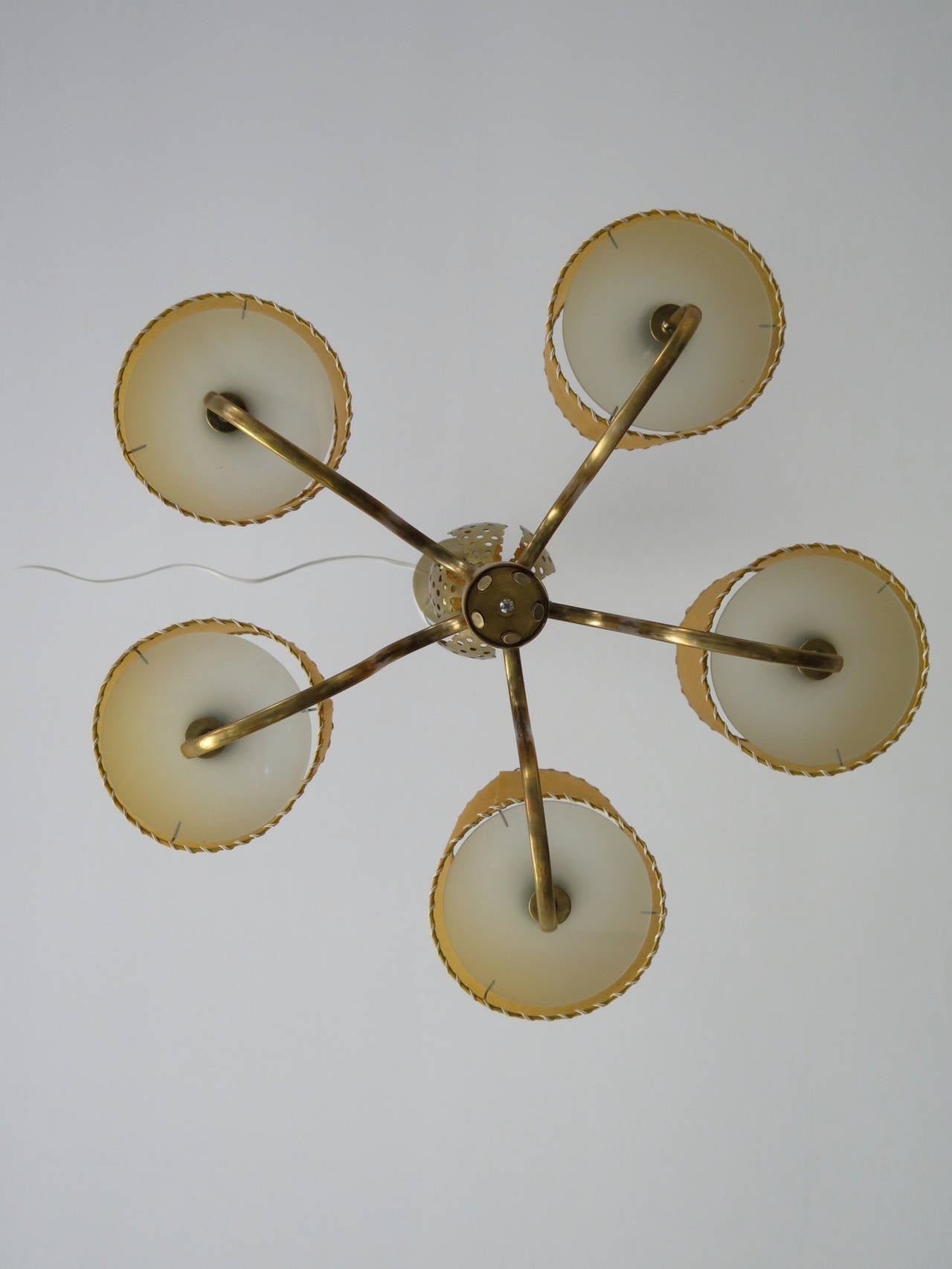 Finnish Paavo Tynell Five-Arm Chandelier