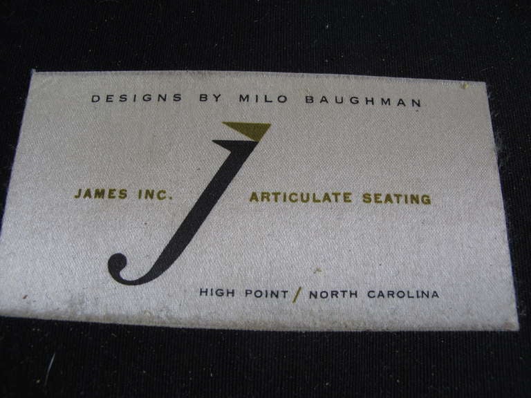 Unusual Milo Baughman 1967 Three Seat Sofa Walnut Frame 3