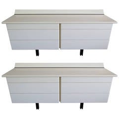 Pair of Large White Lacquer Chests 3