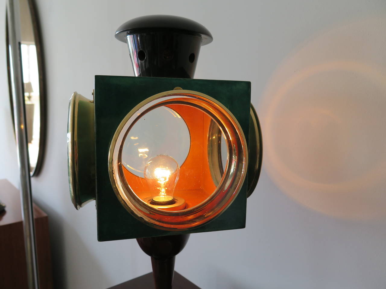 Late 20th Century Aldo Tura Goatskin Lantern Lamp For Sale