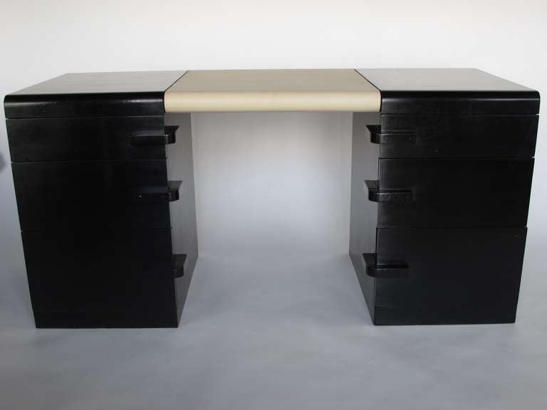 1940's Modernist  French Desk with Leather Top
