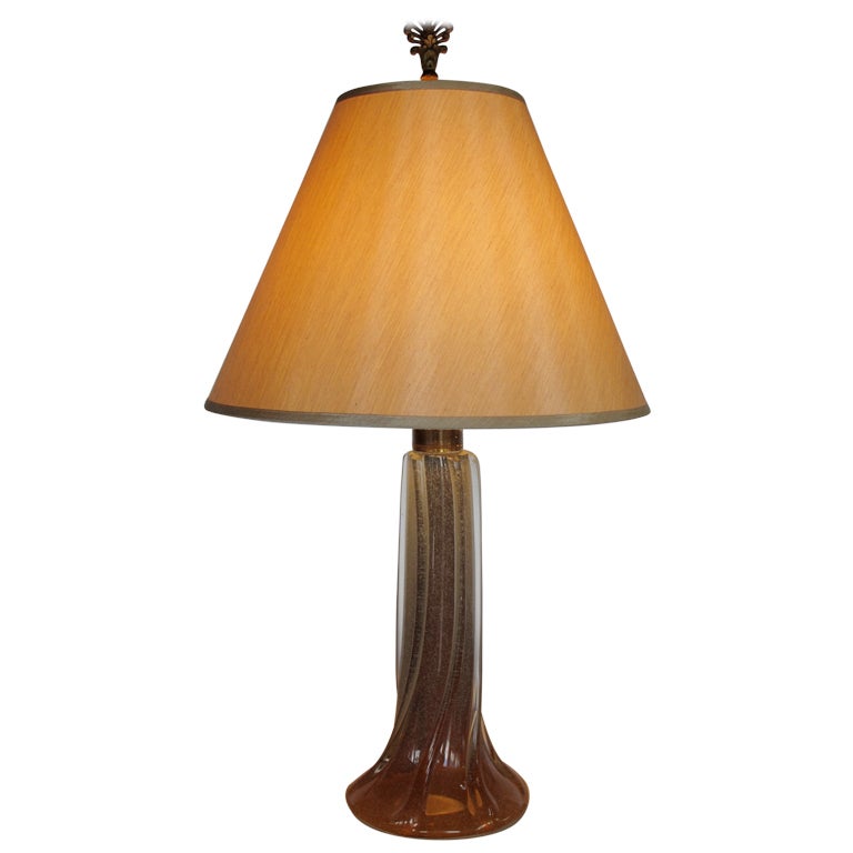 Elegant Glass Table Lamp by Seguso For Sale