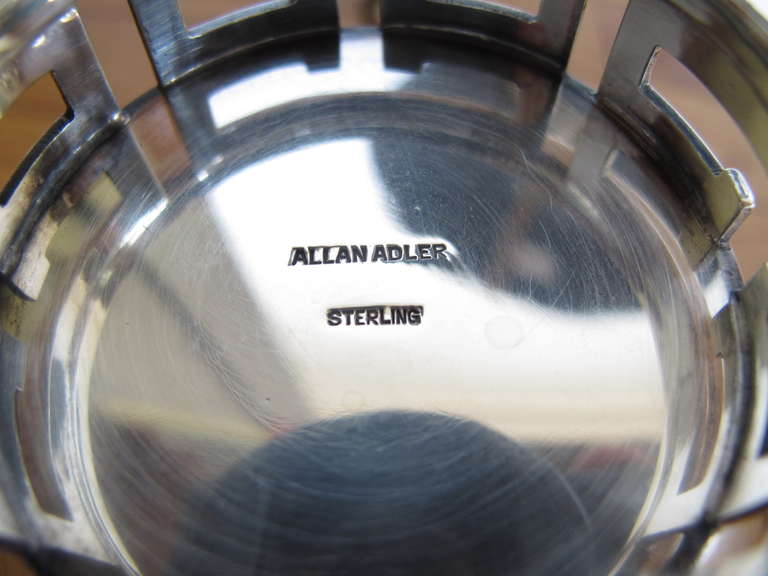 Service à thé Allan Adler en argent sterling avec clé grecque Bon état - En vente à St.Petersburg, FL