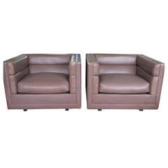 Pair of Large Cube Dunbar Chairs 11