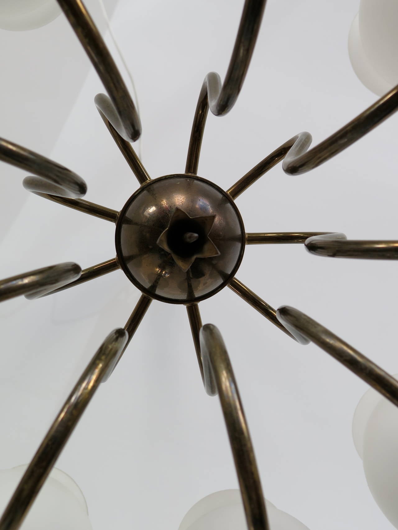 Mid-20th Century Elegant Chandelier by Angelo Lelii for Arredoluce, Italy, circa 1956 For Sale