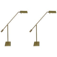 Pair of Chapman Counter Balance Floor Lamps in Polished Brass