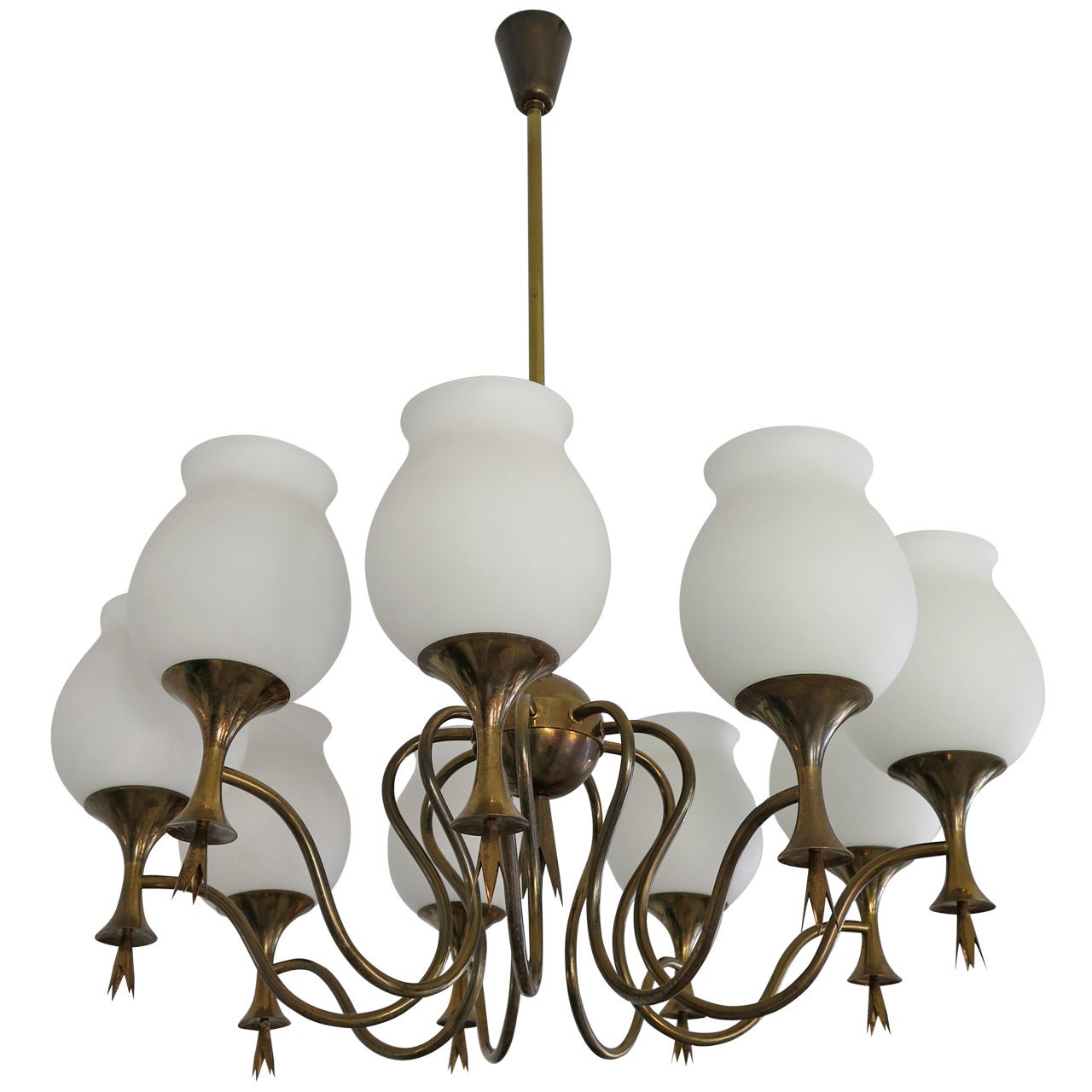 Elegant Chandelier by Angelo Lelii for Arredoluce, Italy, circa 1956 For Sale