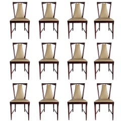 Set of 12 Elegant Chairs in the style of Osvaldo Borsani