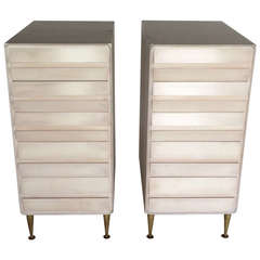 A Pair of Unusual Five Drawer Chests in Birch 7