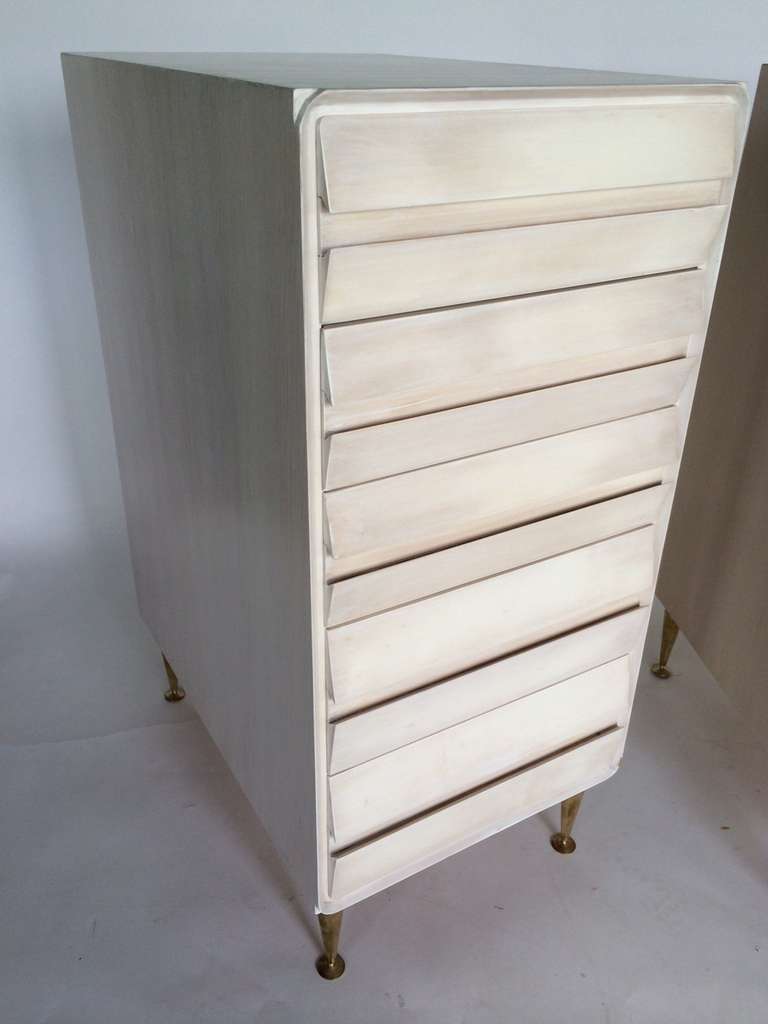 A Pair of Unusual Five Drawer Chests in Birch 1