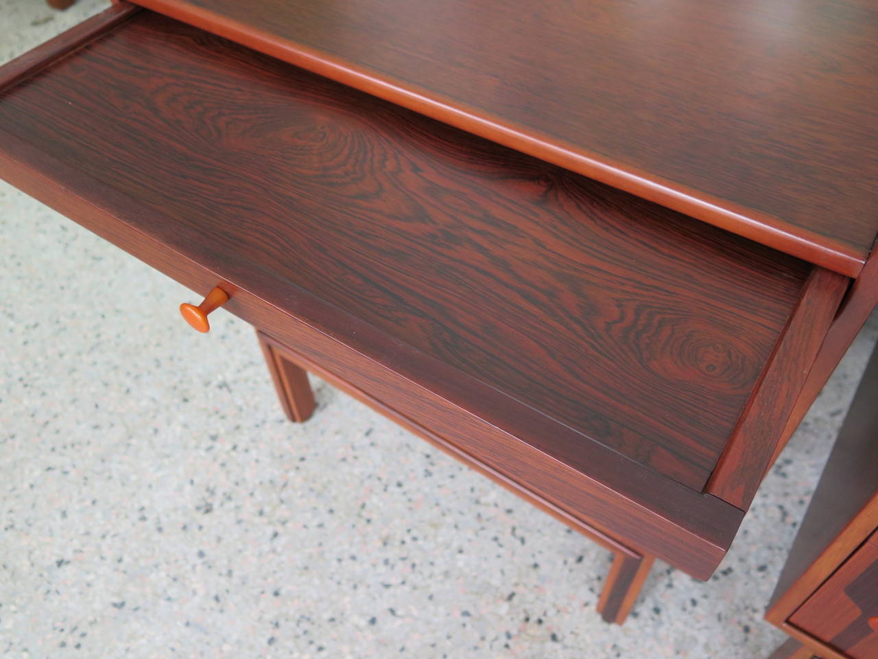 Mid-20th Century Pair of Rom Weber Rosewood Nightstands