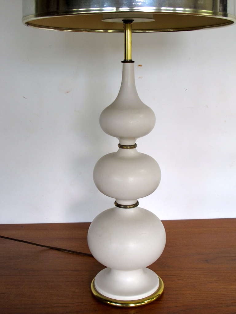 Modern Gerald Thurston Lightolier Ceramic Gourd Lamps For Sale