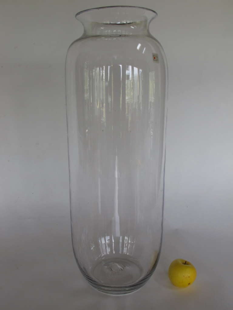 Late 20th Century A Large Clear Glass Blenko Vessel