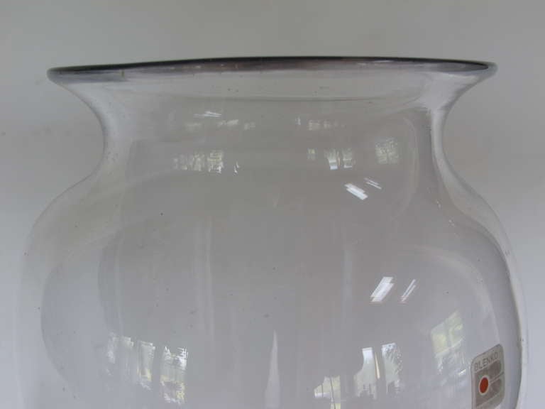 A Large Clear Glass Blenko Vessel 1