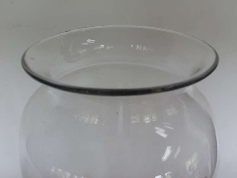 Mid-Century Modern A Large Clear Glass Blenko Vessel