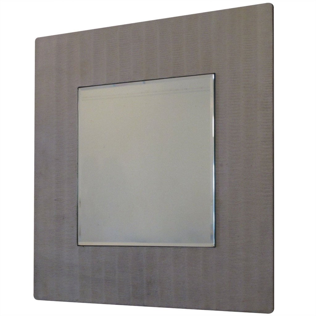 An Etched Aluminum Mirror by Lorenzo Burchiellaro For Sale