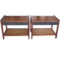 Pair of Classic Nightstands in Walnut