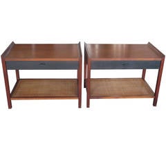 Pair of Classic Nightstands in Walnut