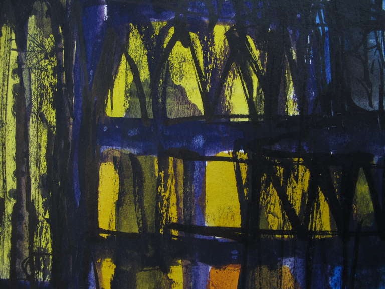 Moderno Una gouache su carta di Robert Freiman 
