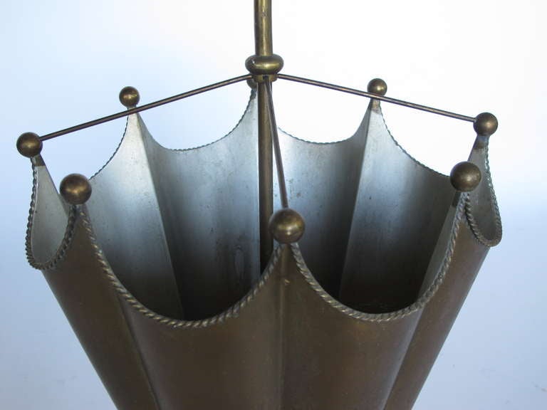 Italian Vintage Brass Umbrella Stand